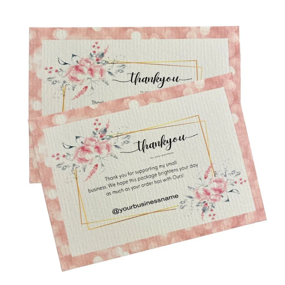 300 qty Elegant Floral Packaging Insert Business Card